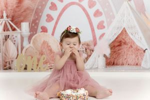 Pink Rainbow/Bohemian Theme 1st Birthday Photography and Cake Smash Session - Port Chester, NY