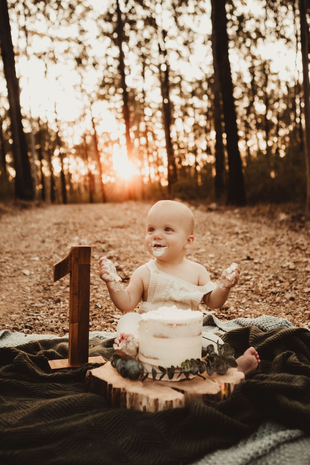 1st birthday forest session milestone shoot