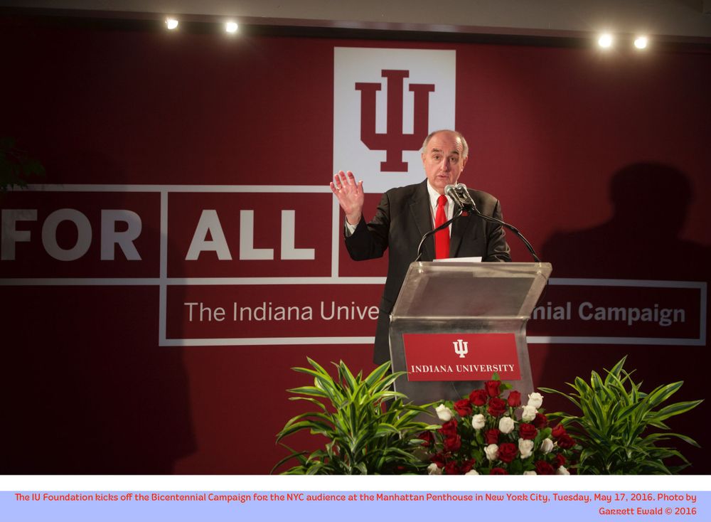 IU President Michael McRobbie in New York City