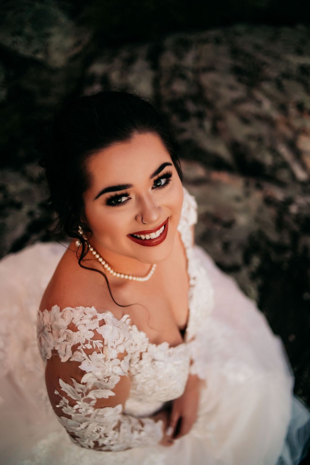 close up of bride