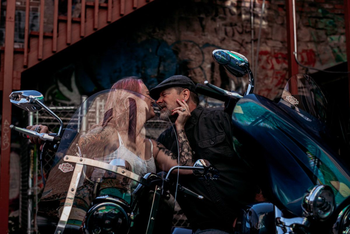 Art Alley Rapid City, South Dakota Motorcycles Couples Portraits Bikers Sturgis Rally