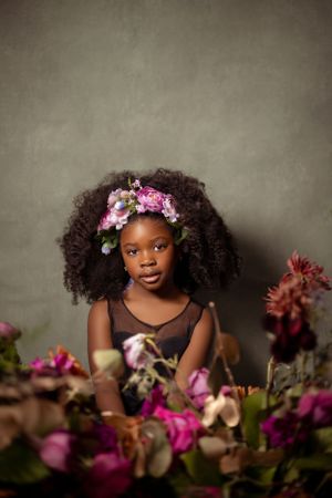 floral children enchanted portrait
