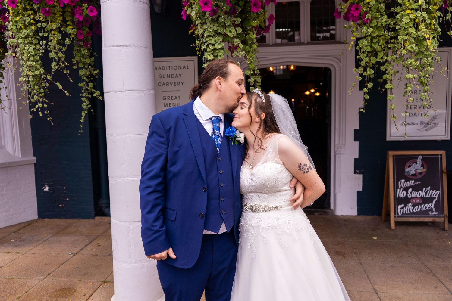 happy couple bride and groom wedding portrait for wedding in wheatley doncaster client of Heather Katie Photography