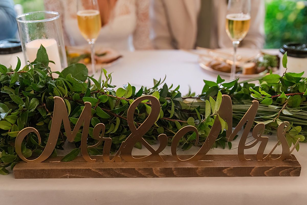 Mr and Mrs head table wedding decoration