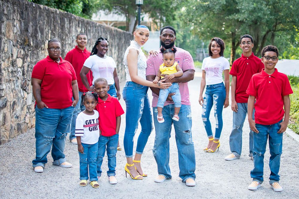 Family Outdoor Photo Session Color Coordinated AT Savannah Rapids in Evans GA