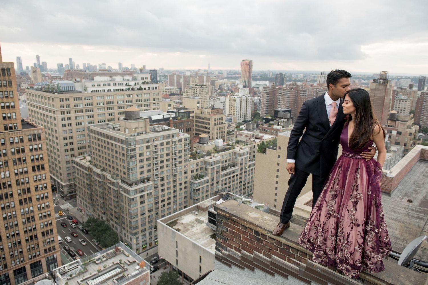 Stunning Manhattan Rooftop Engagement Photos