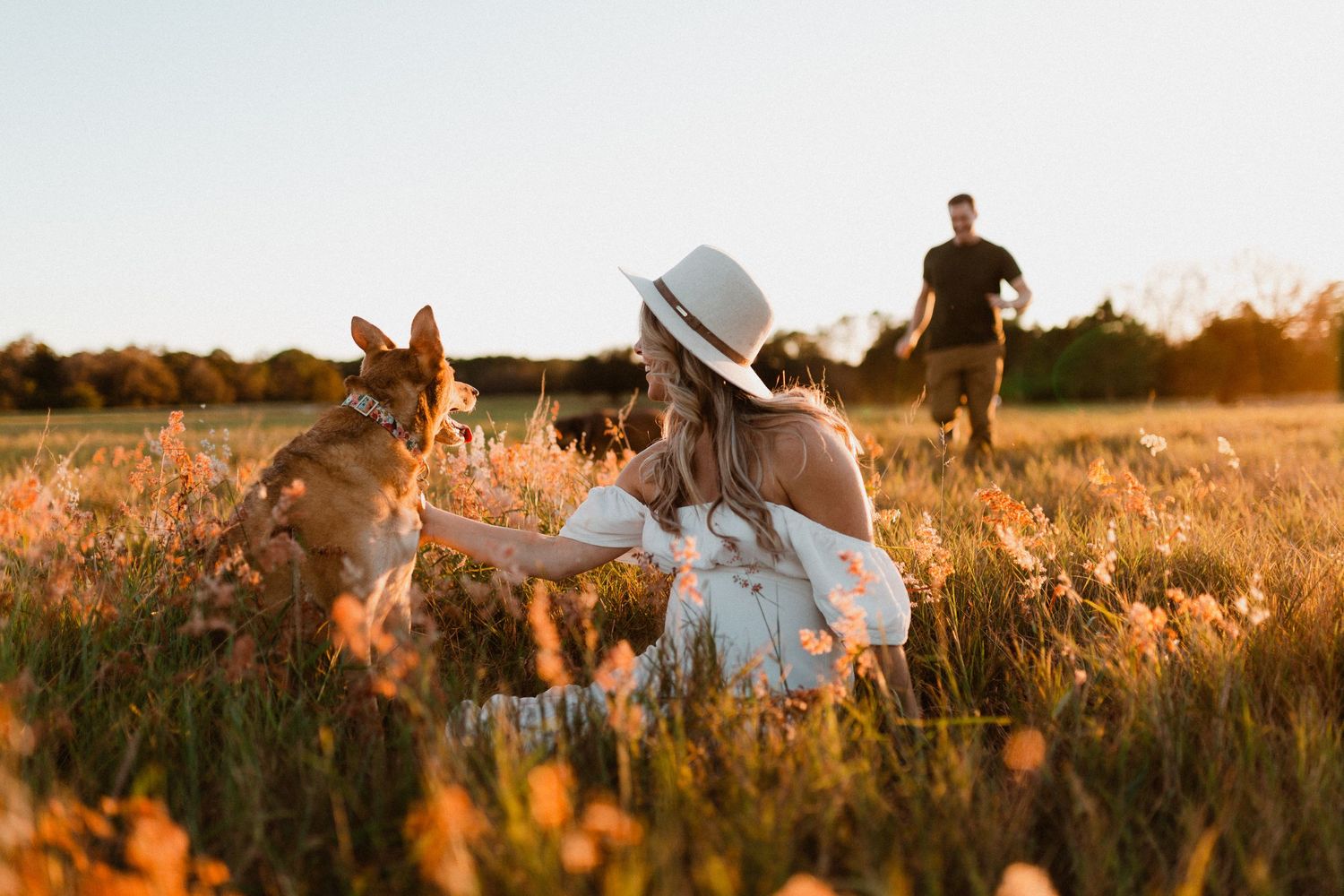 Family Running Through Fields