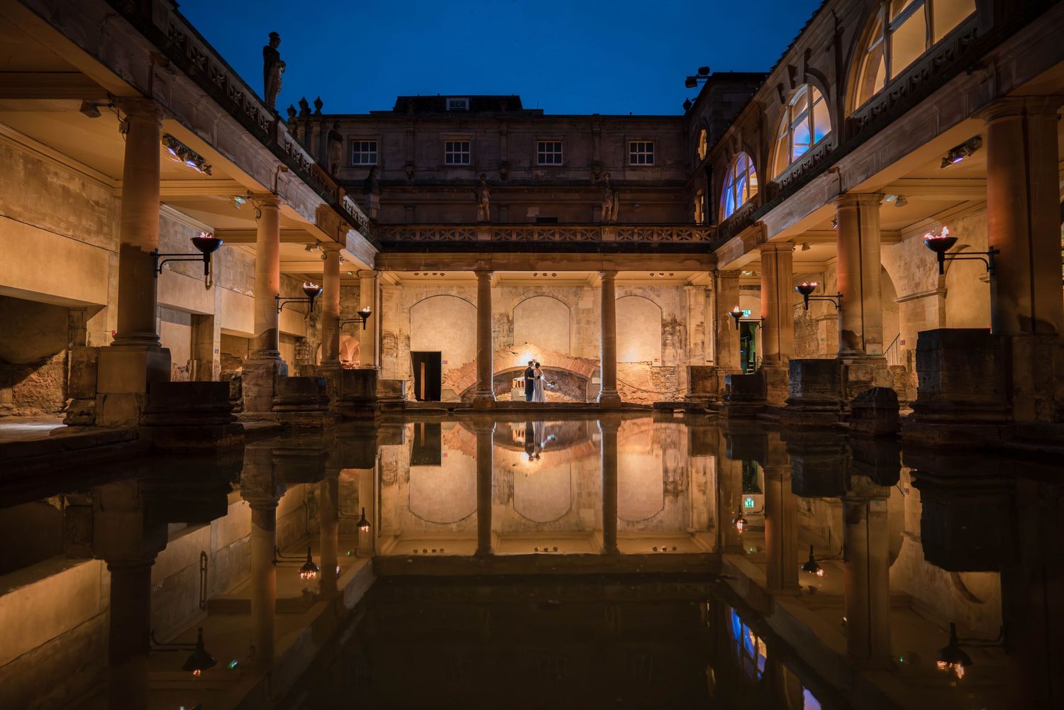 Zara Davis Wedding Photography Bath Roman Pump Rooms Sunset