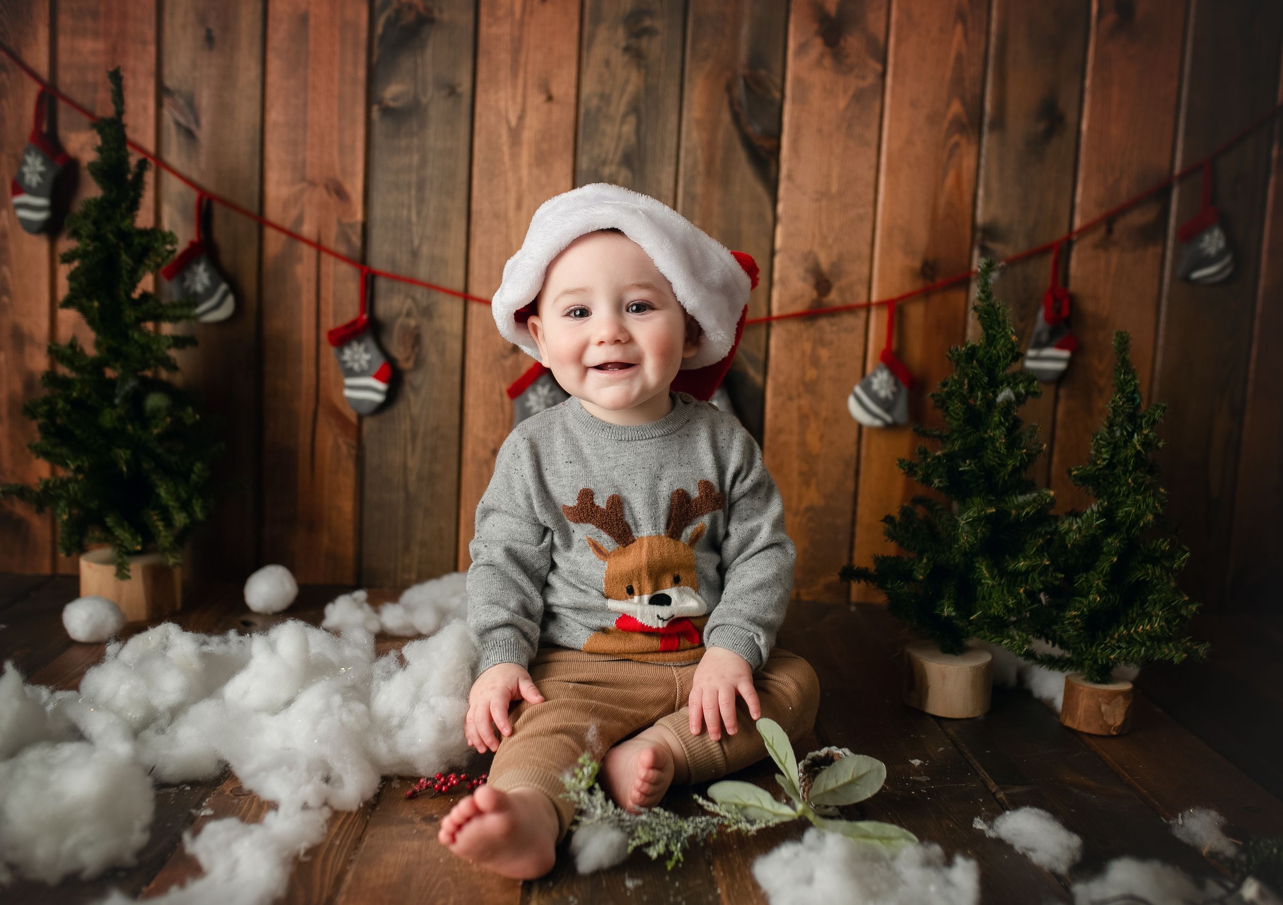 A milestone Christmas set up with a little boy. Greenville, SC newborn photographer, Easley, SC Newborn photographer