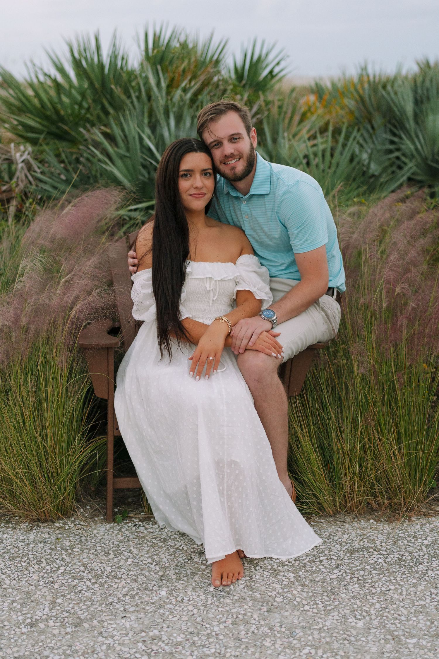 blue hour beach couples session