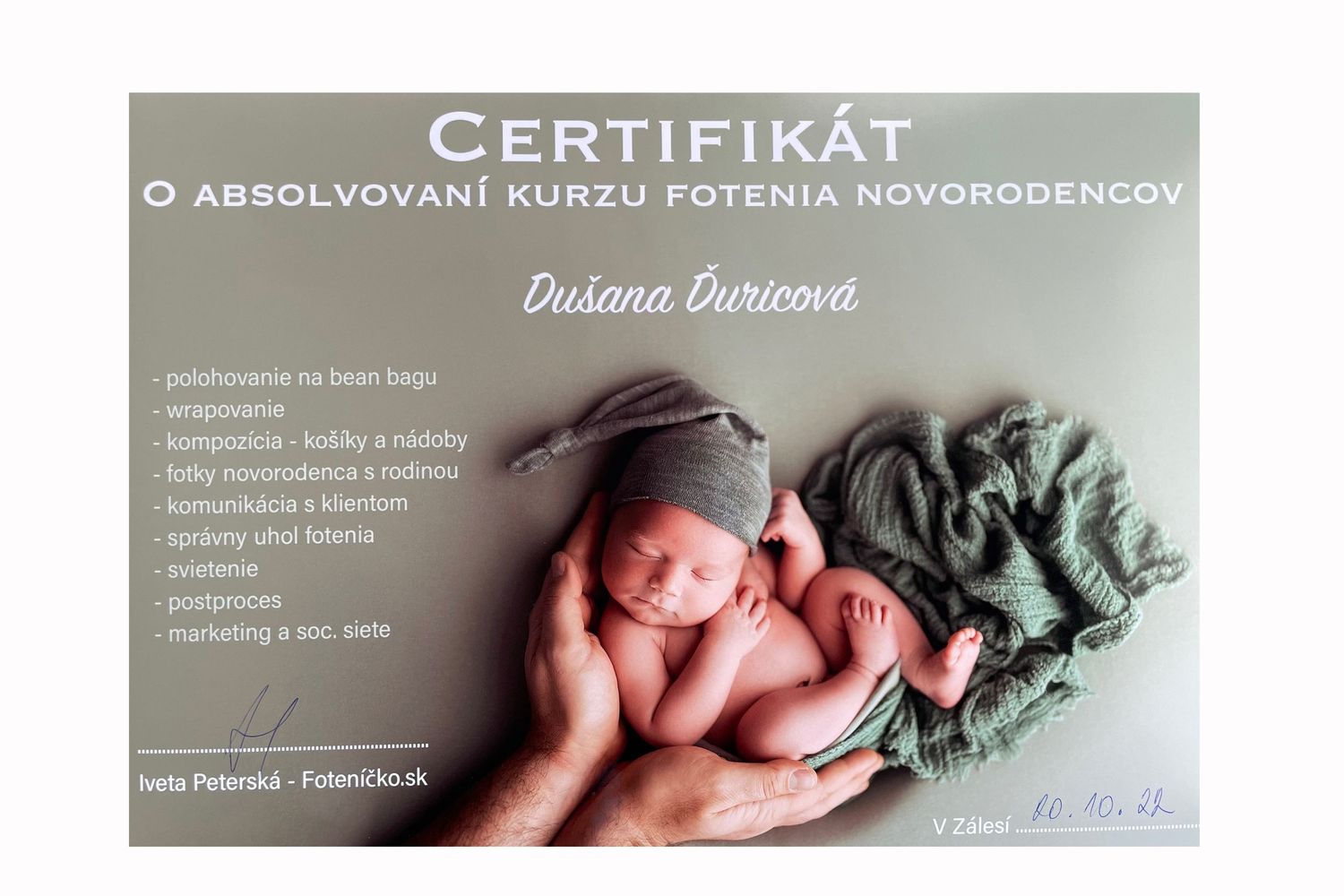 certifikovaná newborn novorodenecká fotografka Nové Zámky