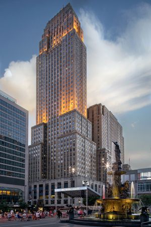 Exterior photo of the Hilton Netherland Plaza Hotel Photo by Cincinnati commercial photographer Studio 66
