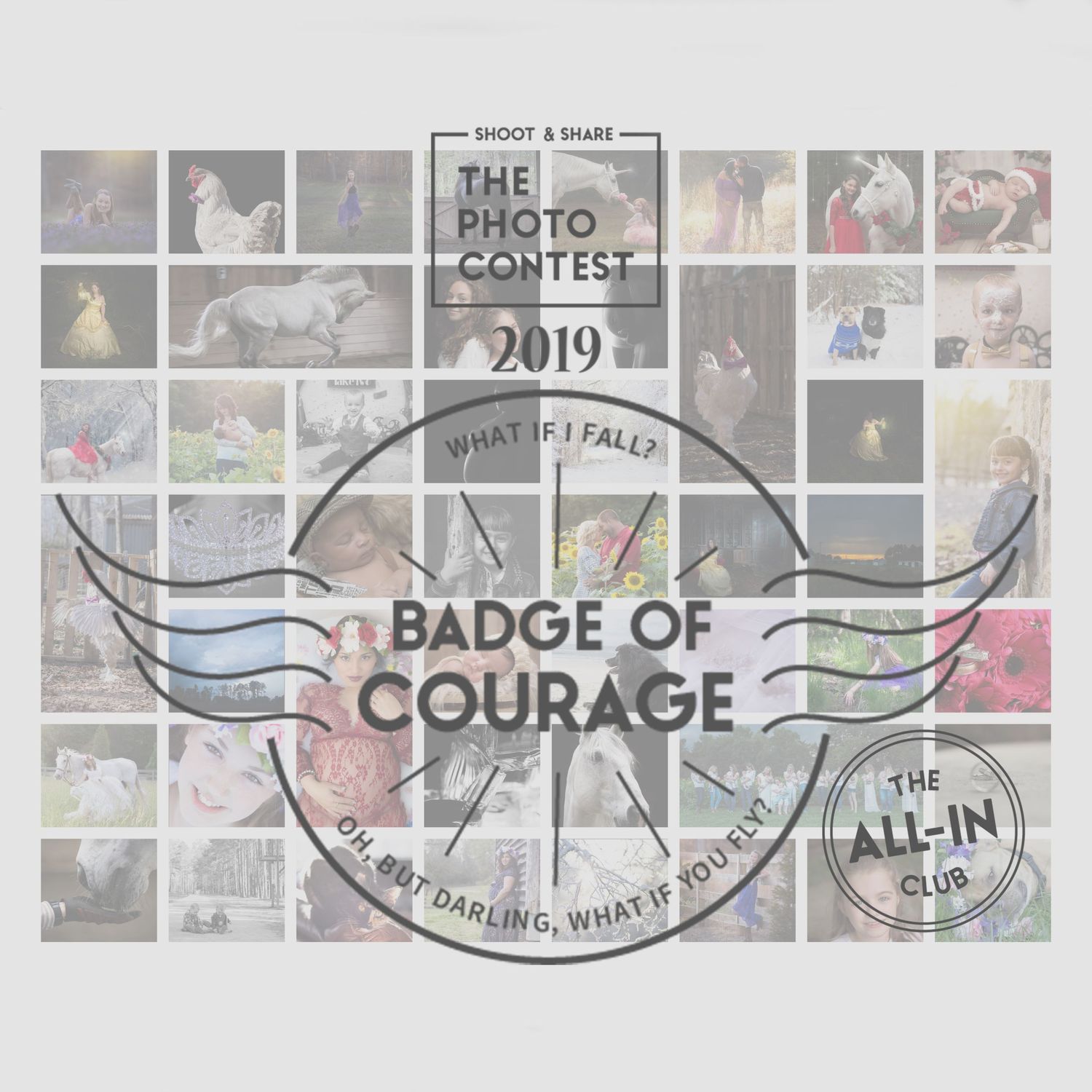 Badge of Courage 2019 Shoot and Share Photo Contest award graphic with a collage of photos.