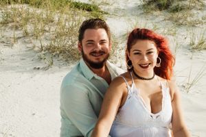 beach engagement photo