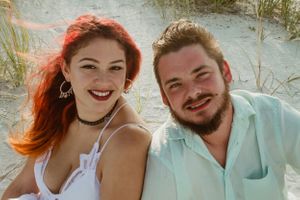 beach engagement photo