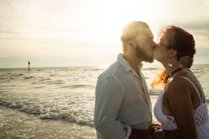 beach engagement photo