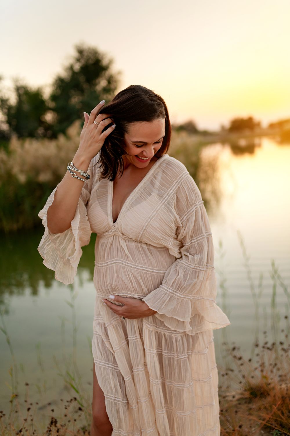 pregnant mother wearing maternity outfit client wardrobe dubai