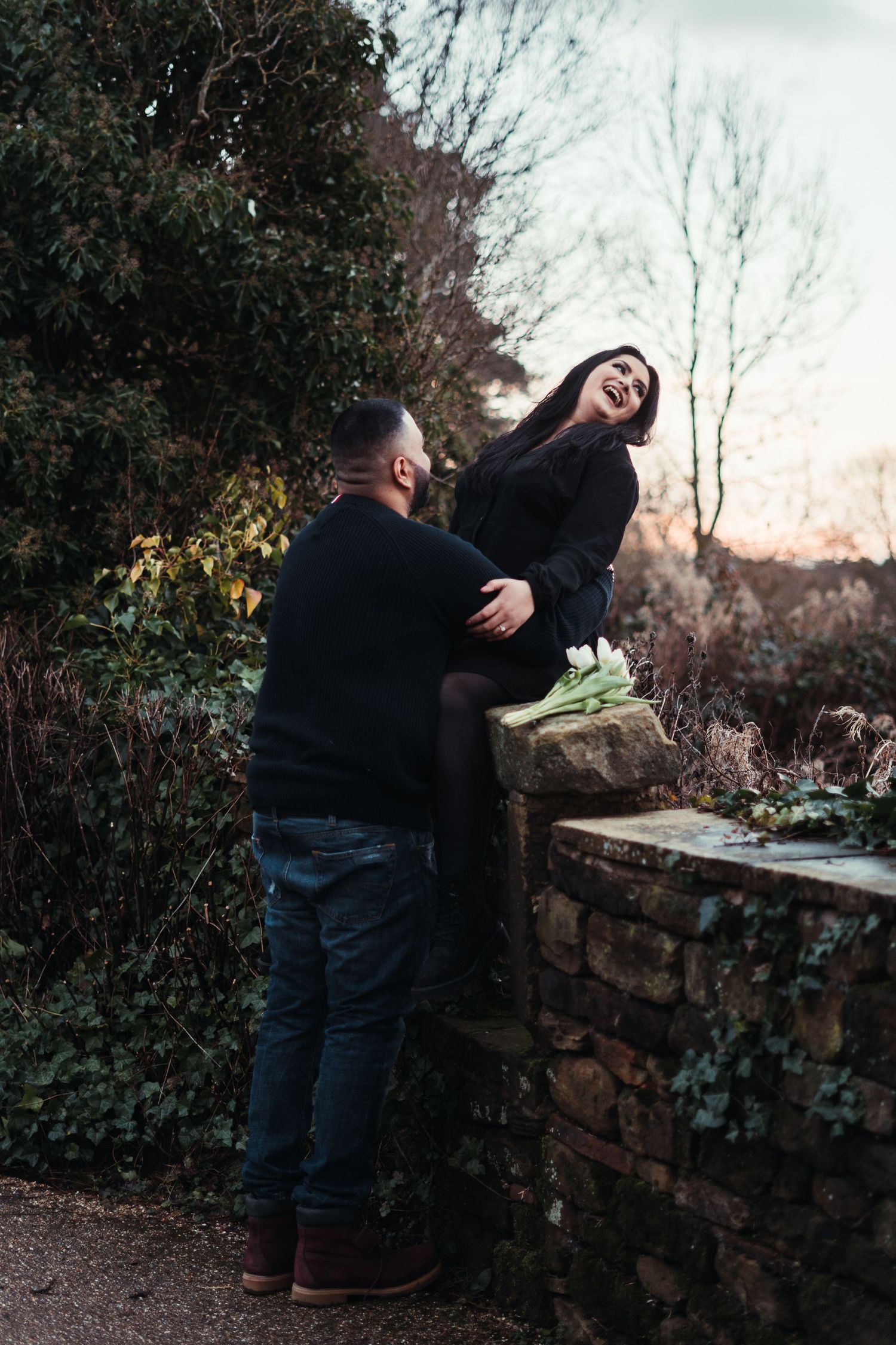 engagement shoot in winter barnsley wedding photographer