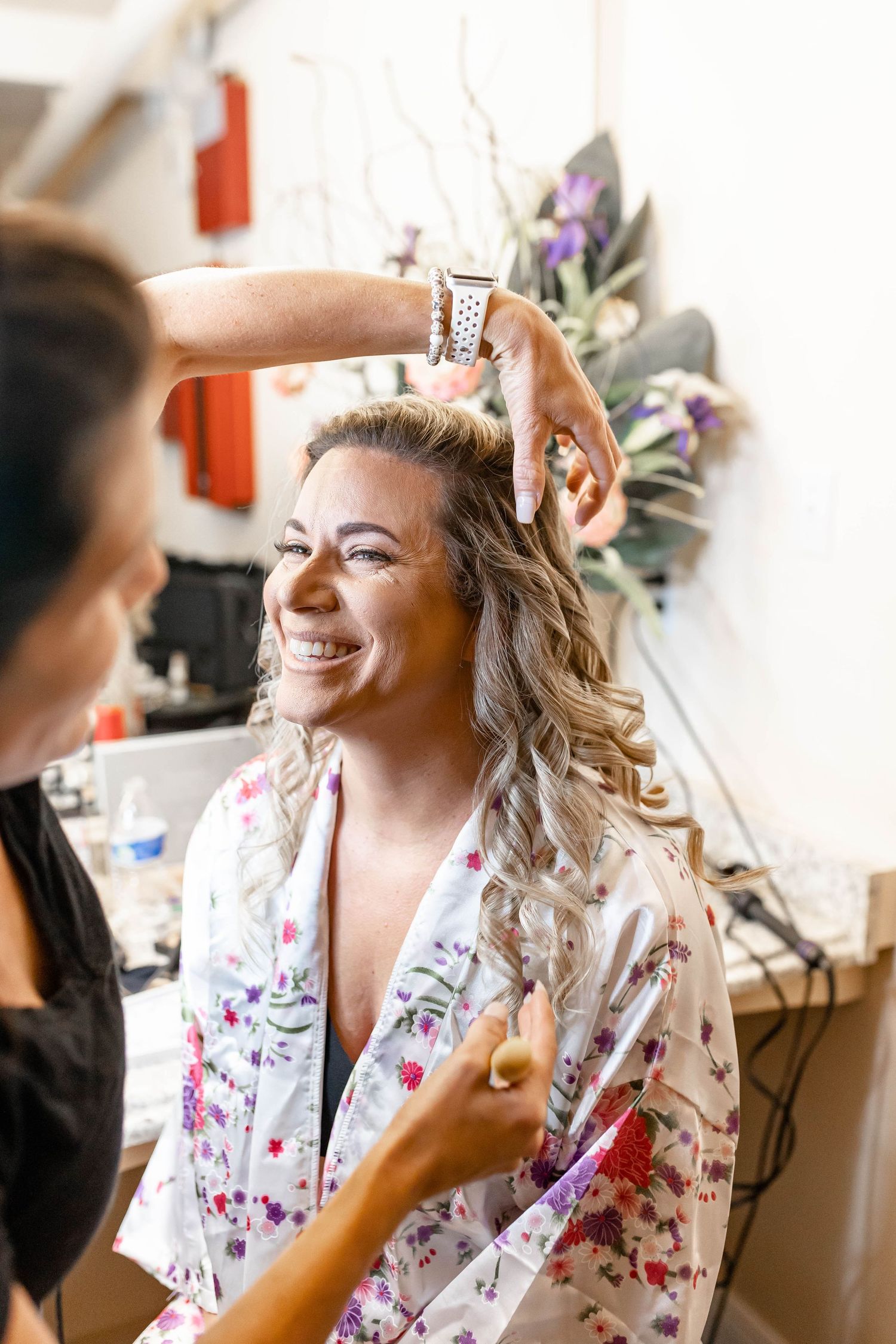 Bride getting ready