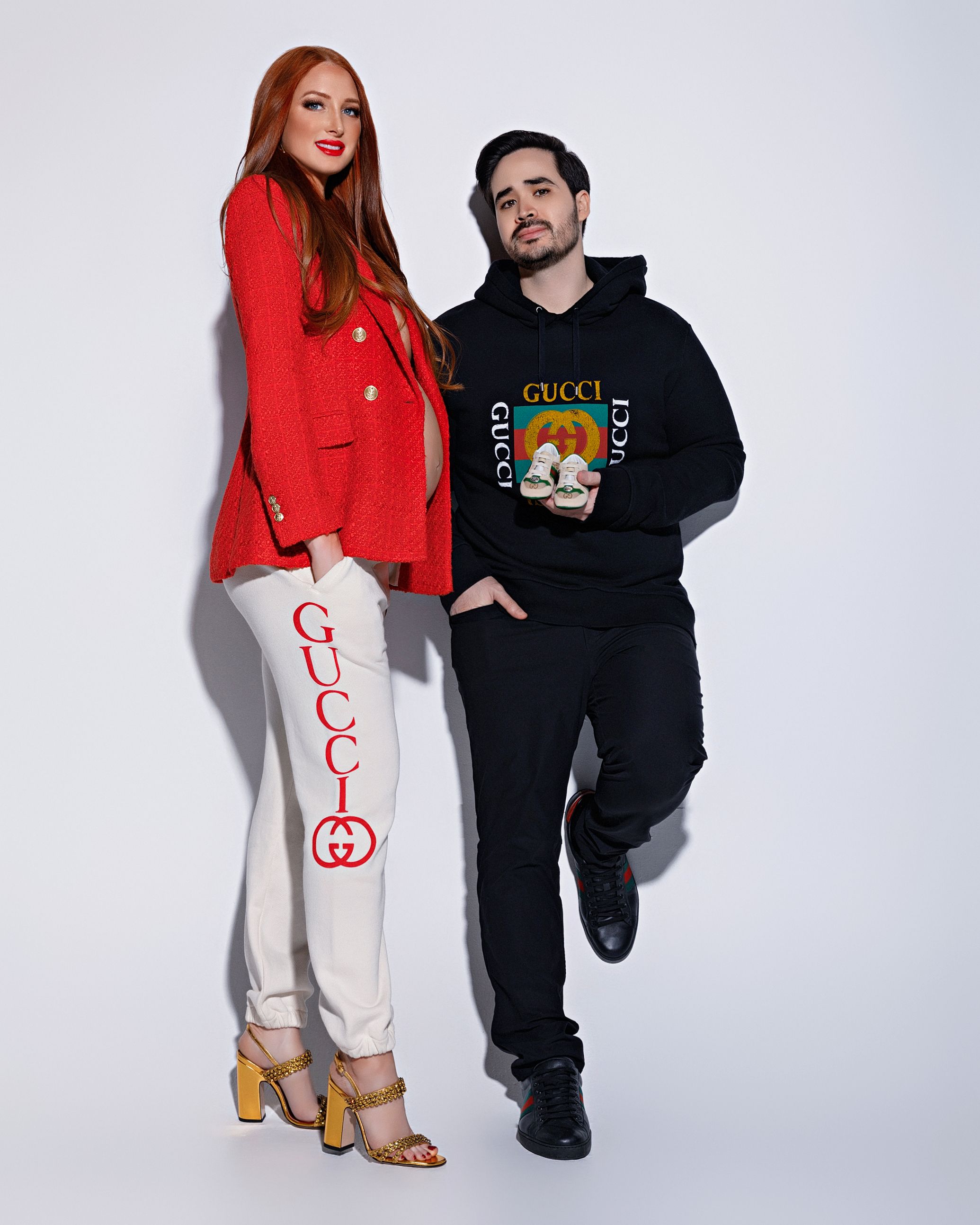 Gucci inspired pregnancy photoshoot in San Diego, captured by Daryana Orange Photography.