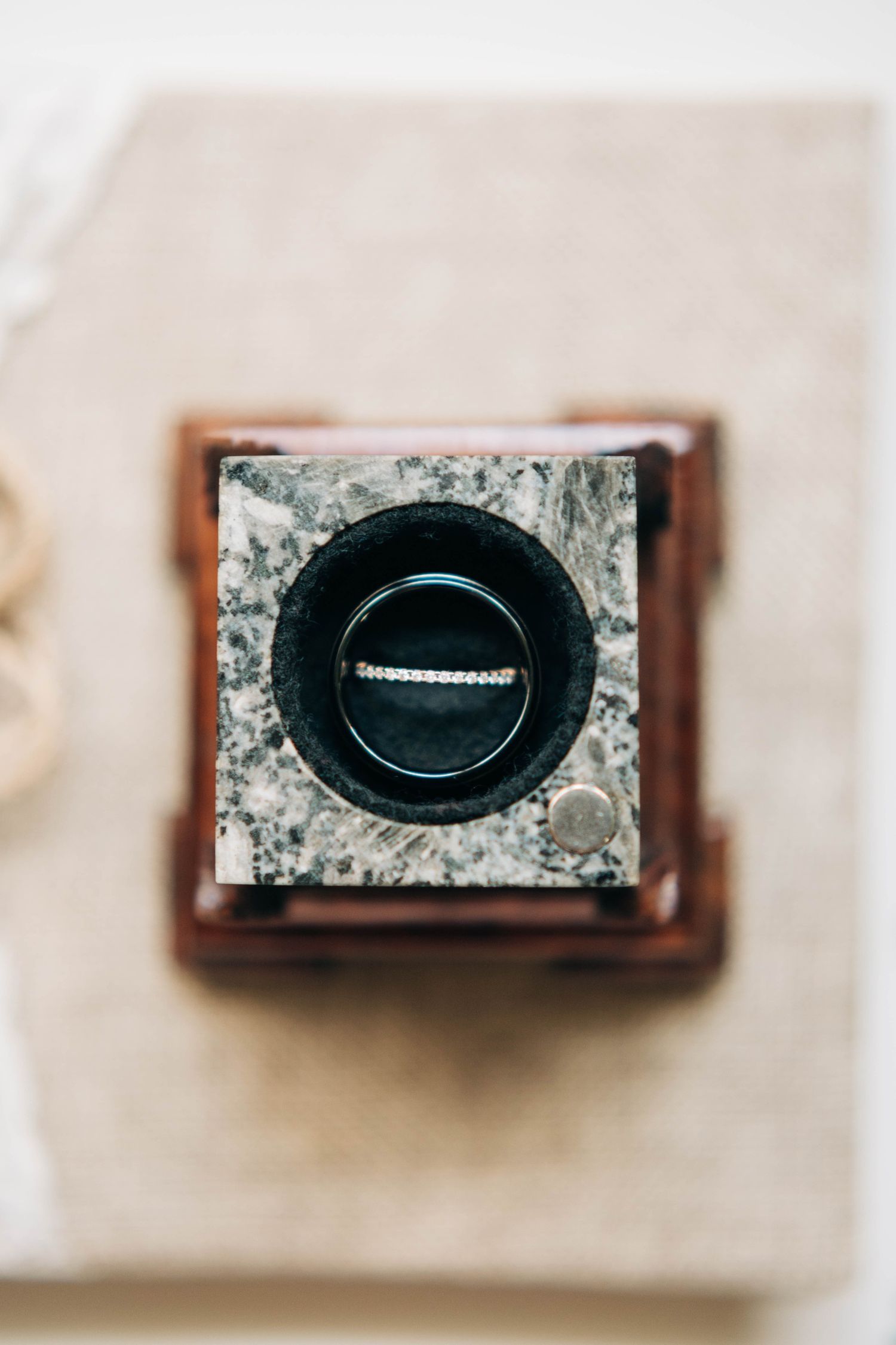 wedding bands in a ring box