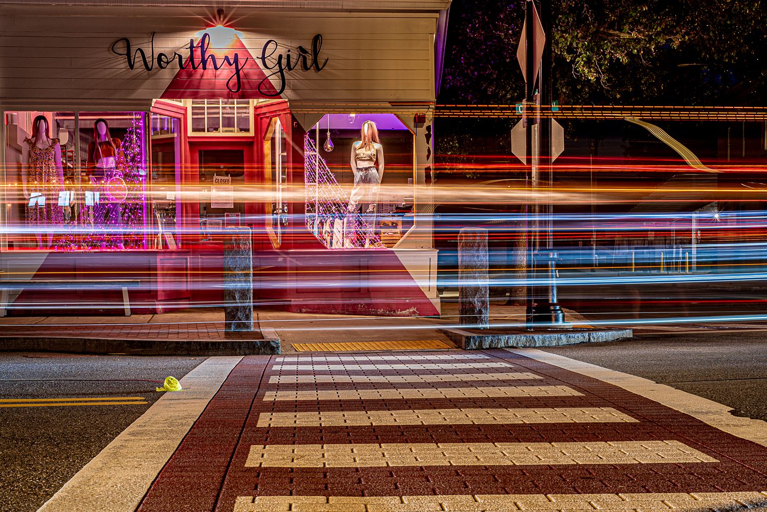 Worthy Girl Light Trails Beverly Massachusetts Photography at Night