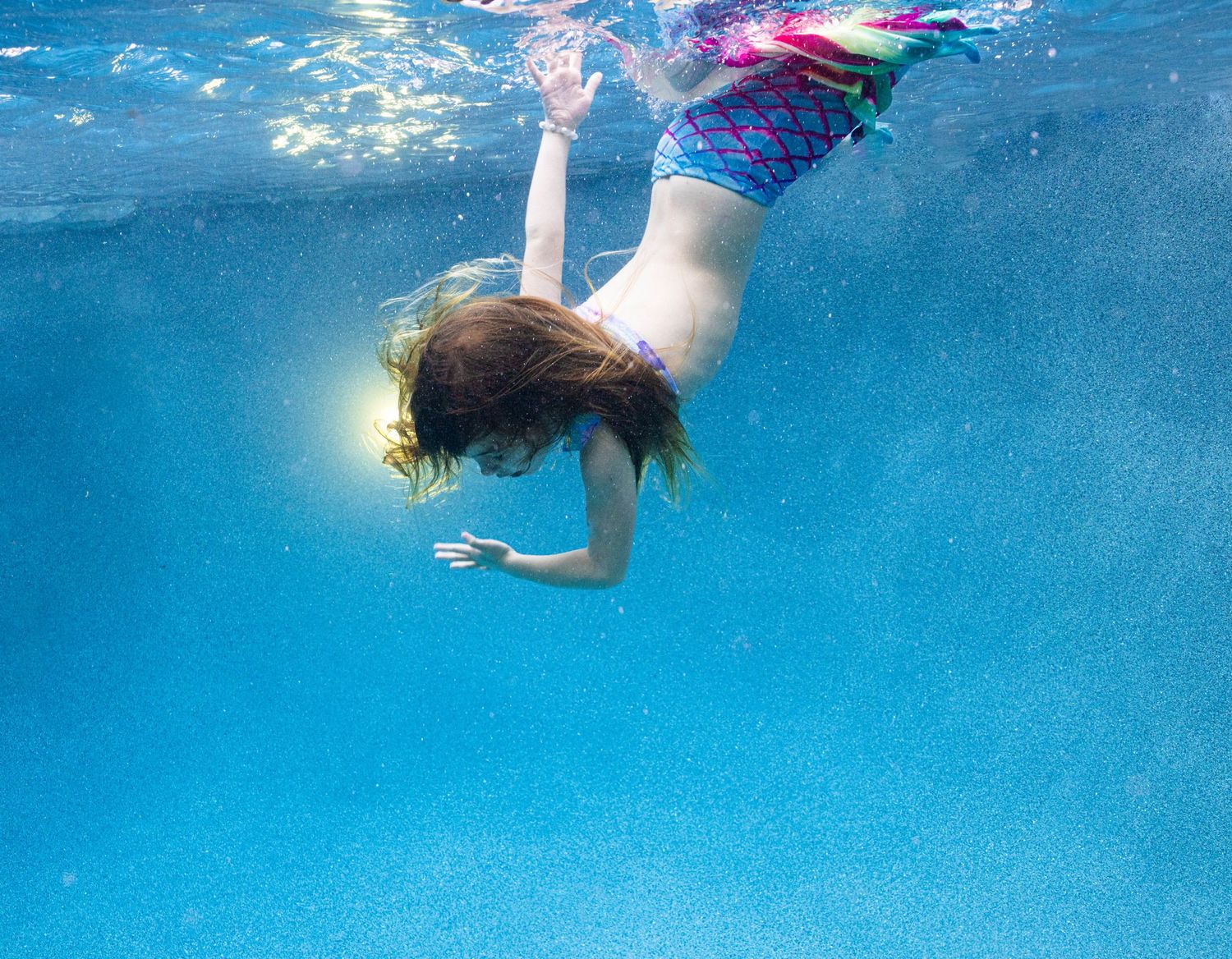 Kids mermaid underwater photo
