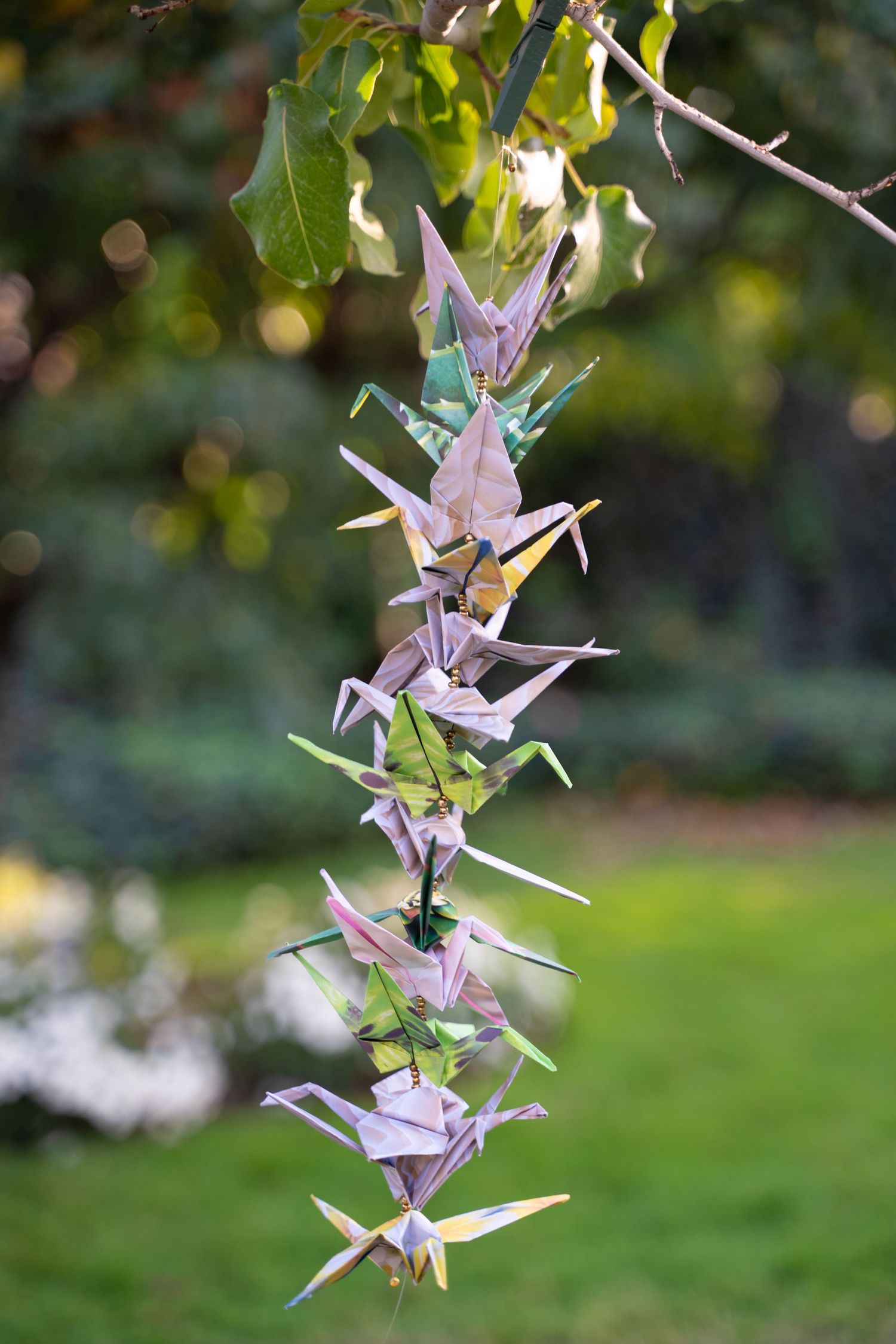 Paper birds used as wedding decorations
