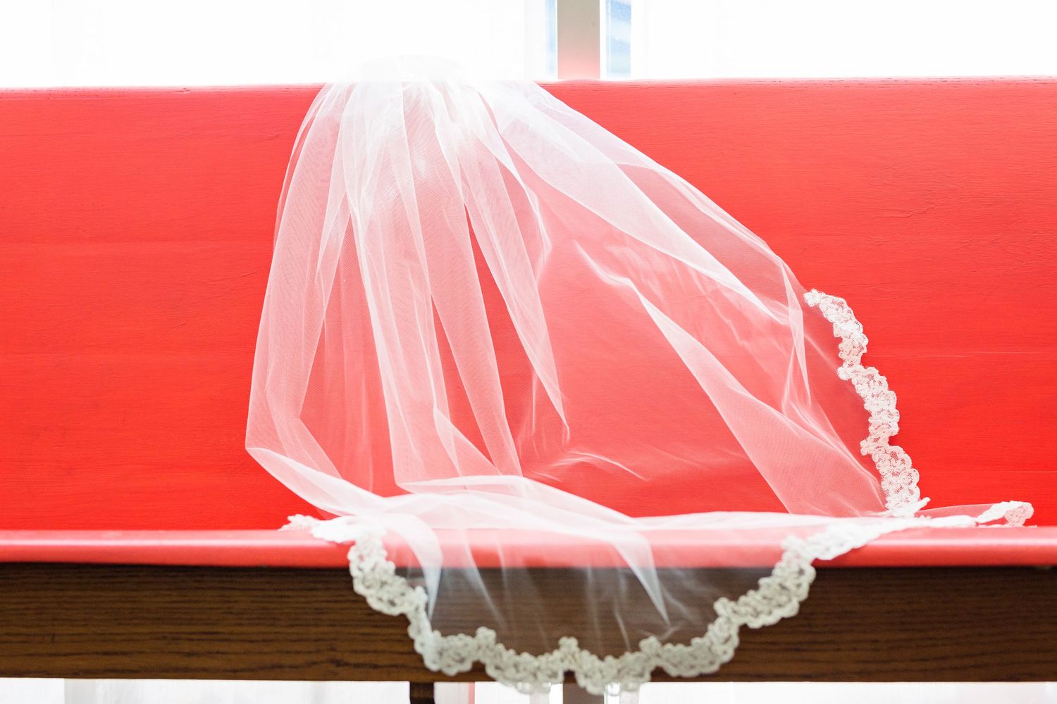 A bridal veil with backlight for wedding at The Loft at Keith Farms