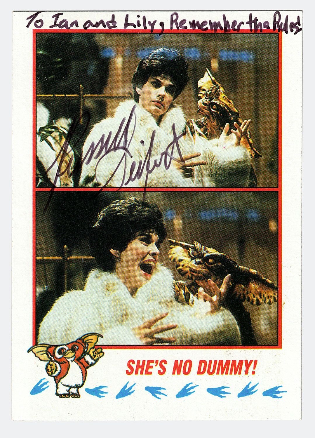 Signed Gremlins 2 movie trading card