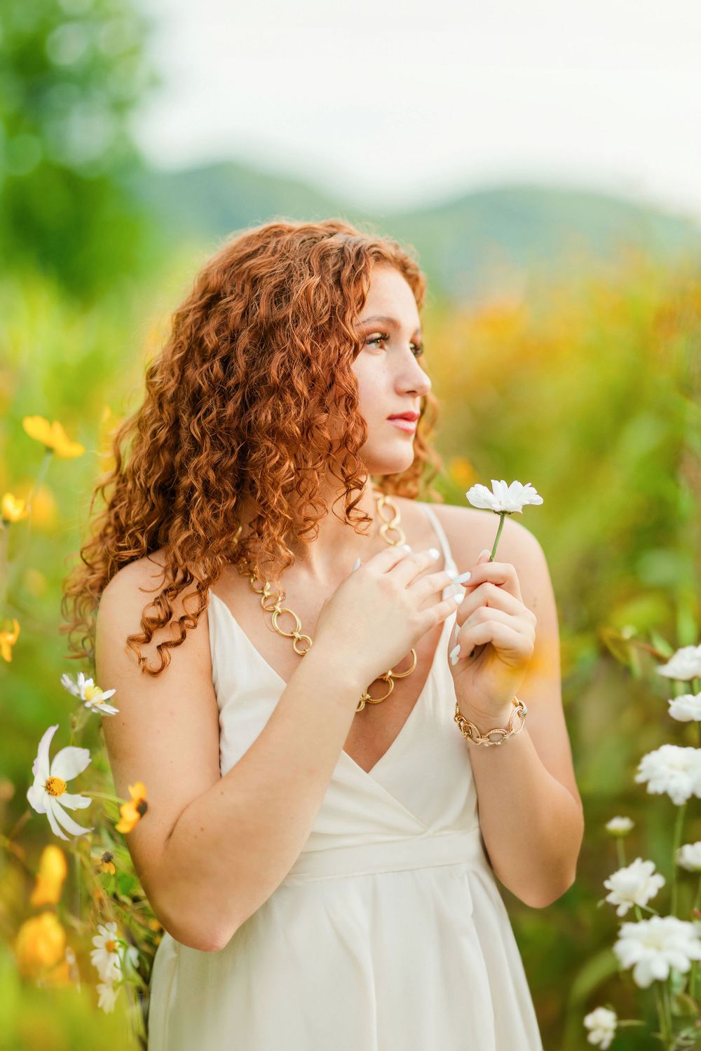Gorgeous photo of a senior female with flowers