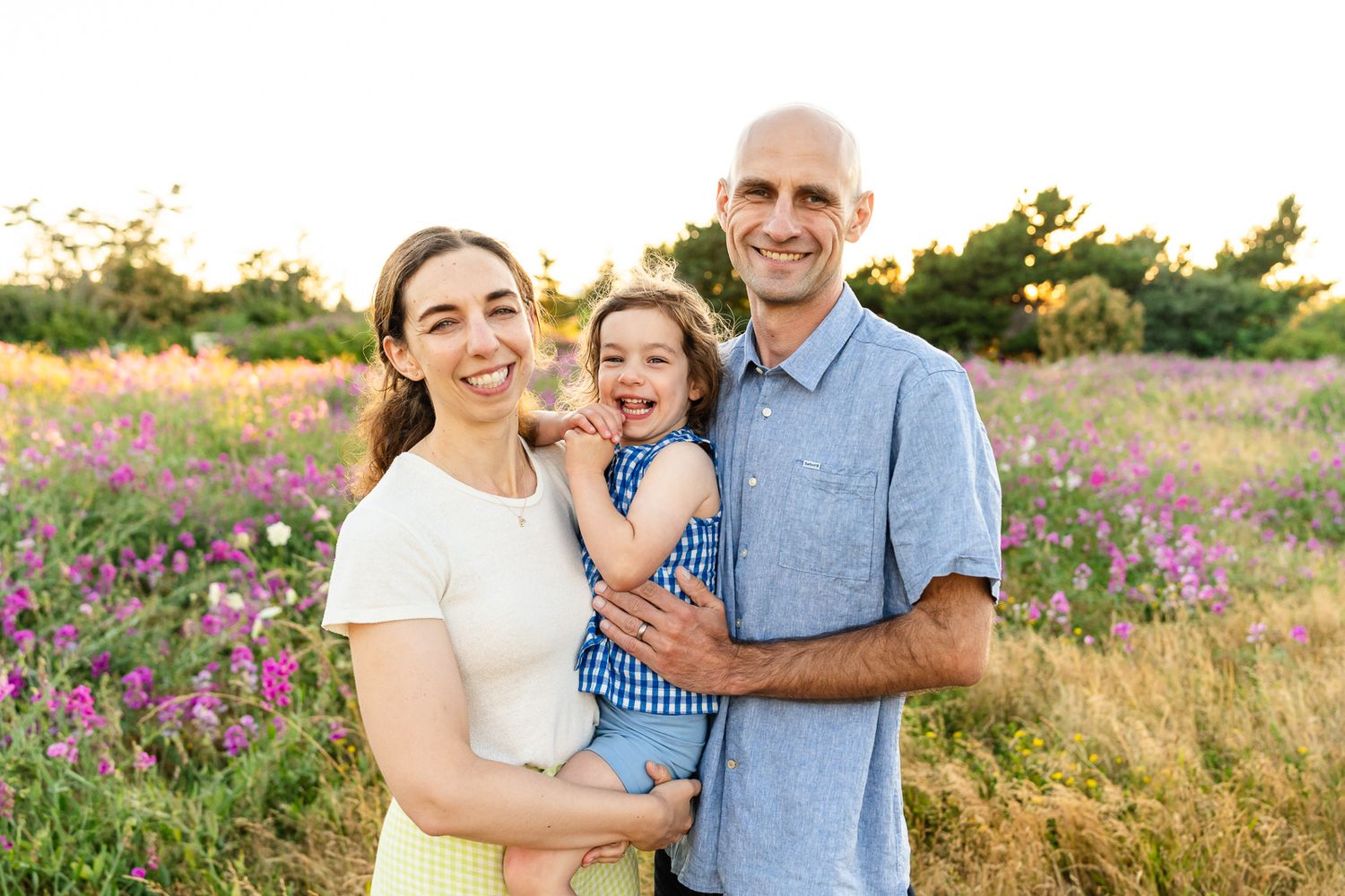 Posed family portrait at Discovery Park.