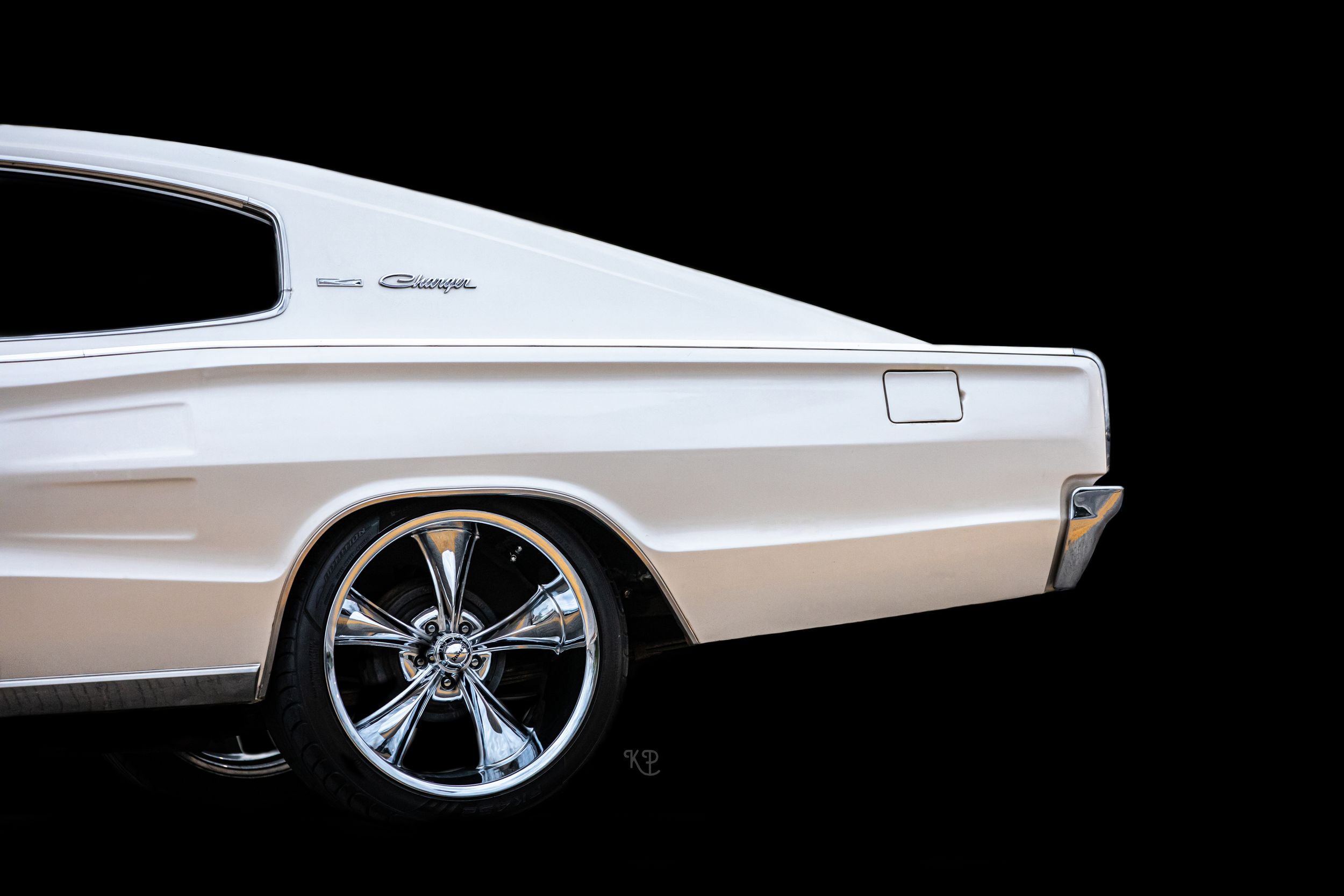 Classic car black background