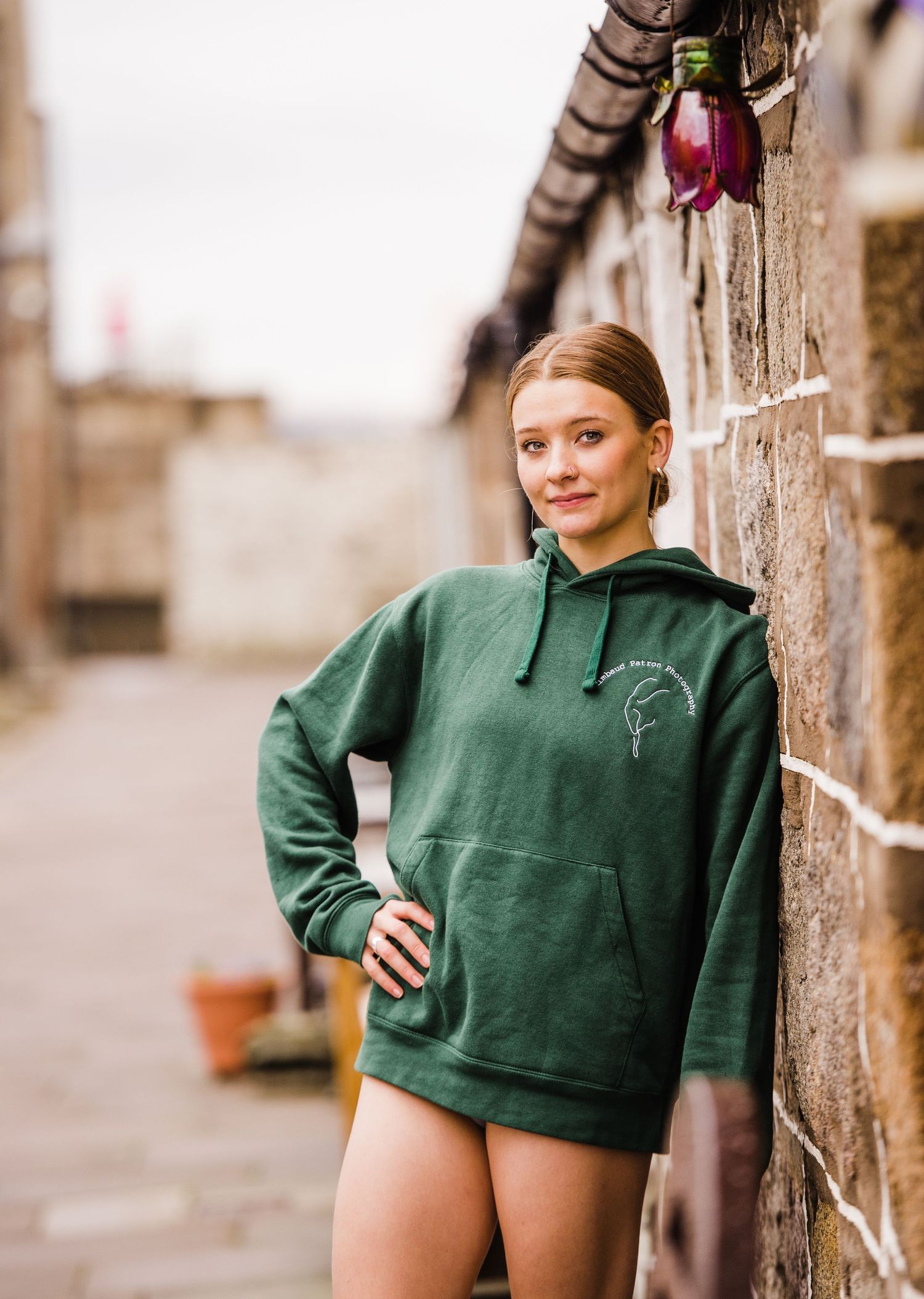Bottle Green Rimbaud Patron Photography Hoodie