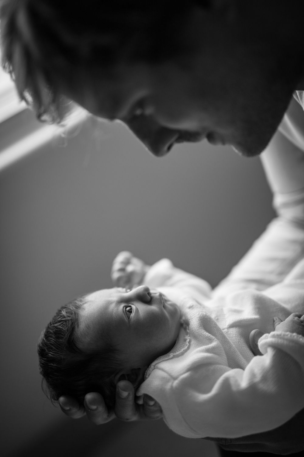 portrait of father with newborn in the Lindo Wing Maternity Hospital