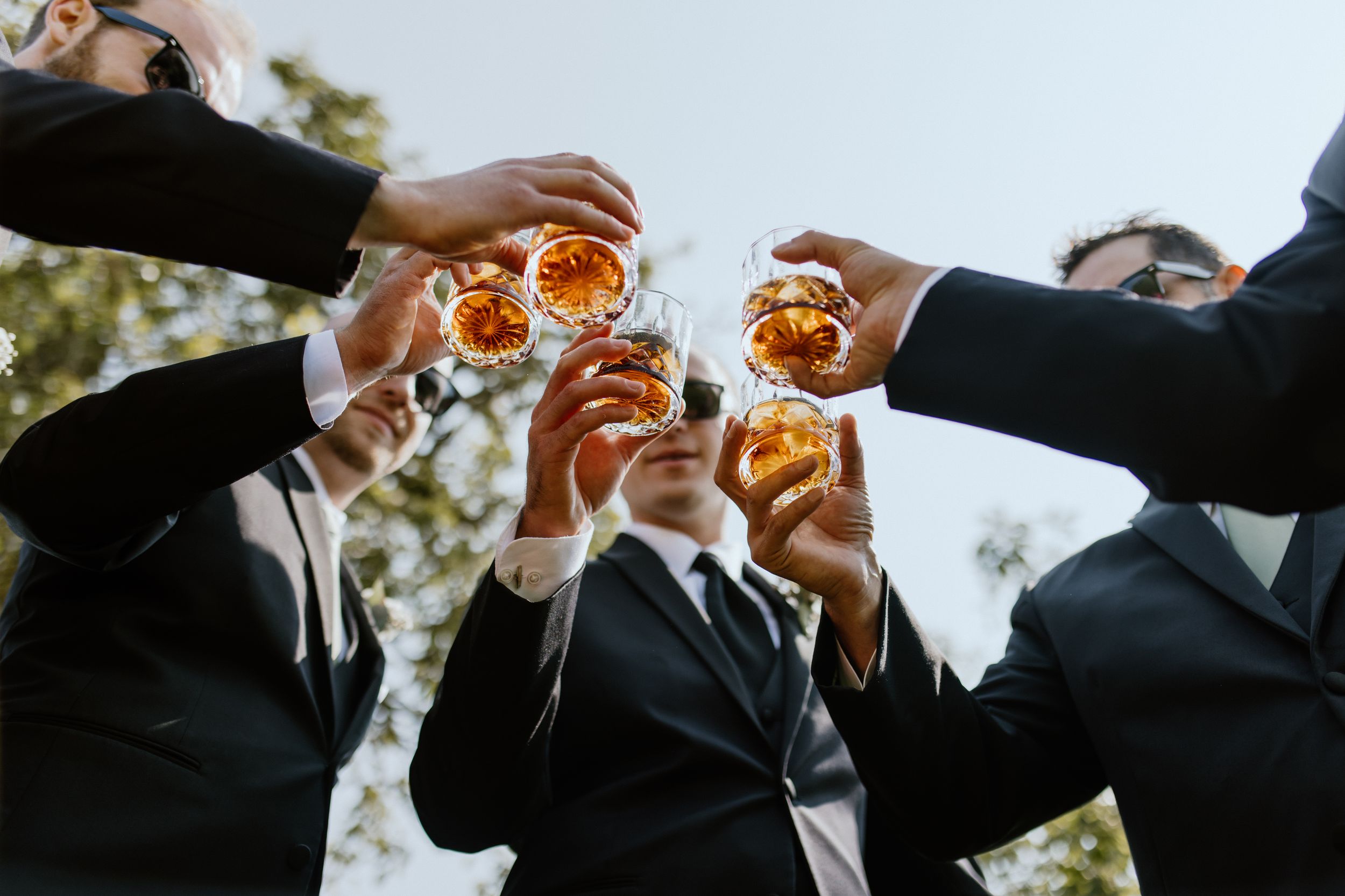 Groom and groomsmen getting ready September wedding in Blomidon, Annapolis Valley, Nova Scotia Canada