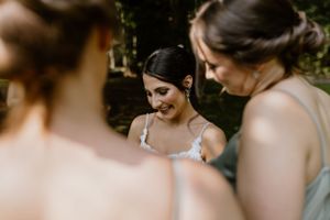 Bridal party first look of the bride, Canning Nova Scotia, Canada