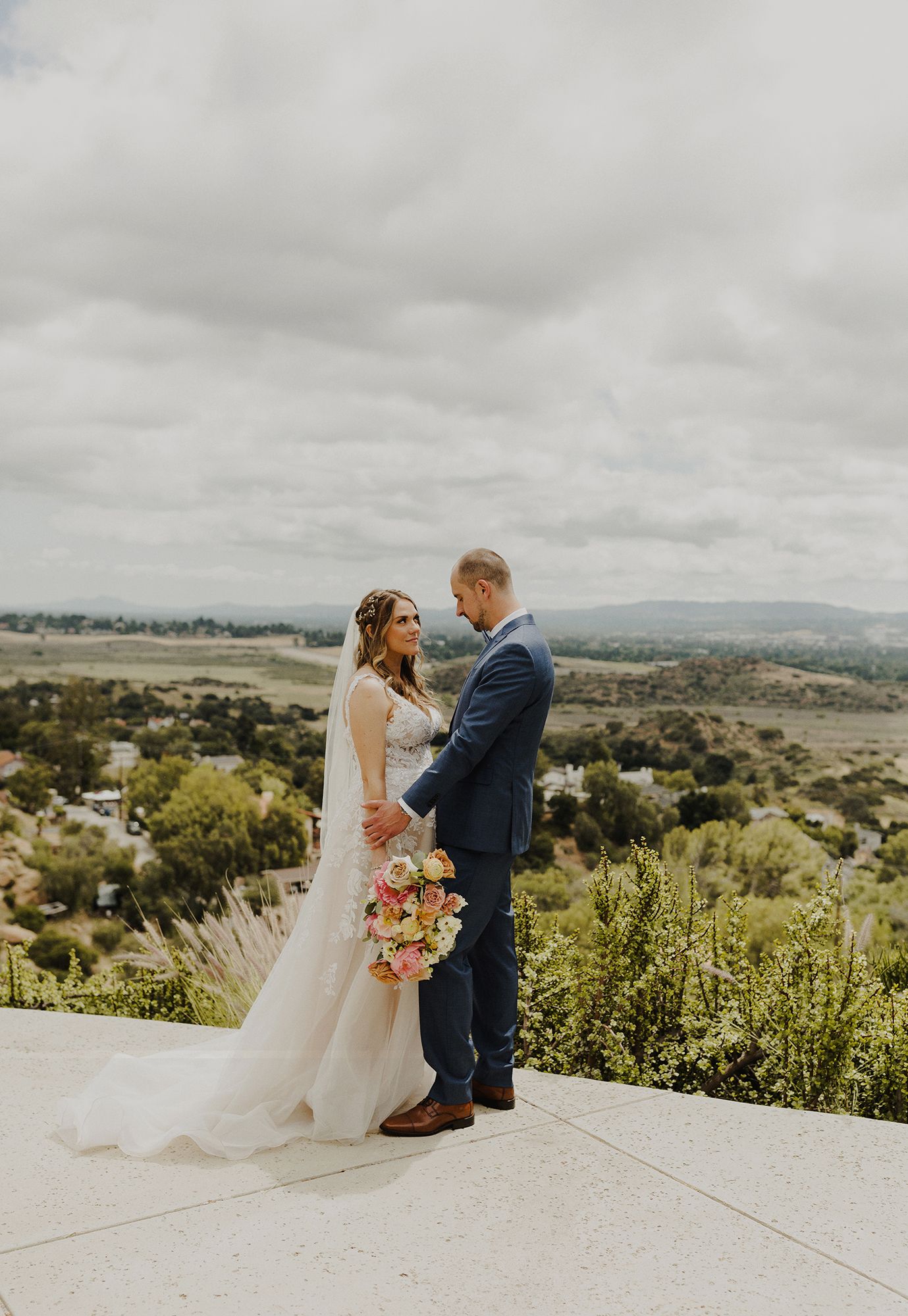 E Noelle Photography in-home wedding in Hidden Hills Los Angeles, portraits after first look