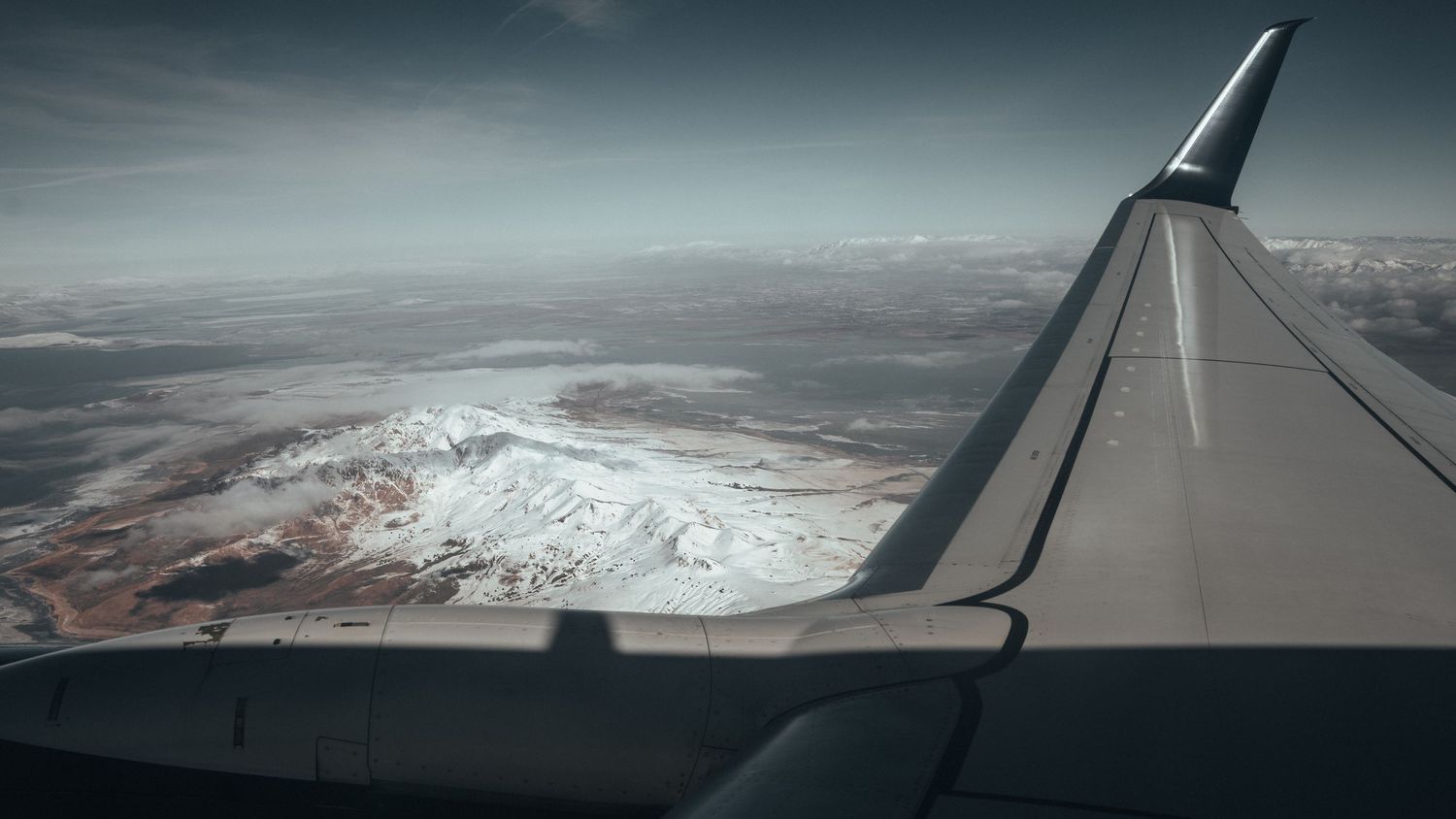plane flying over Salt Lake City, Utah