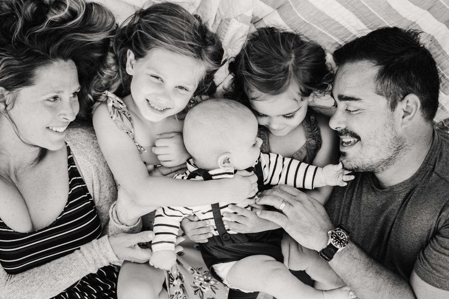 Real moments with family snuggled up together