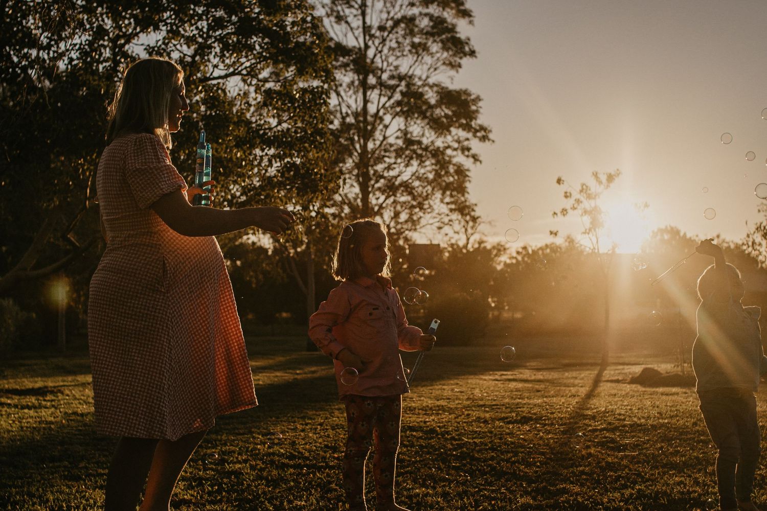 Bubble at sunset in the backyard of rural Australia.
