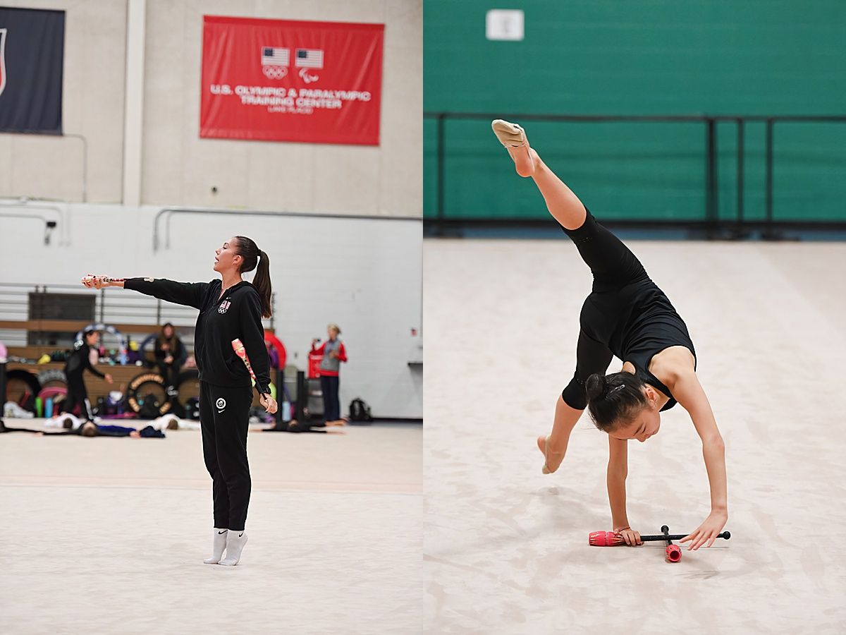 Karina Lykhvar teaches clubs apparatus technique
