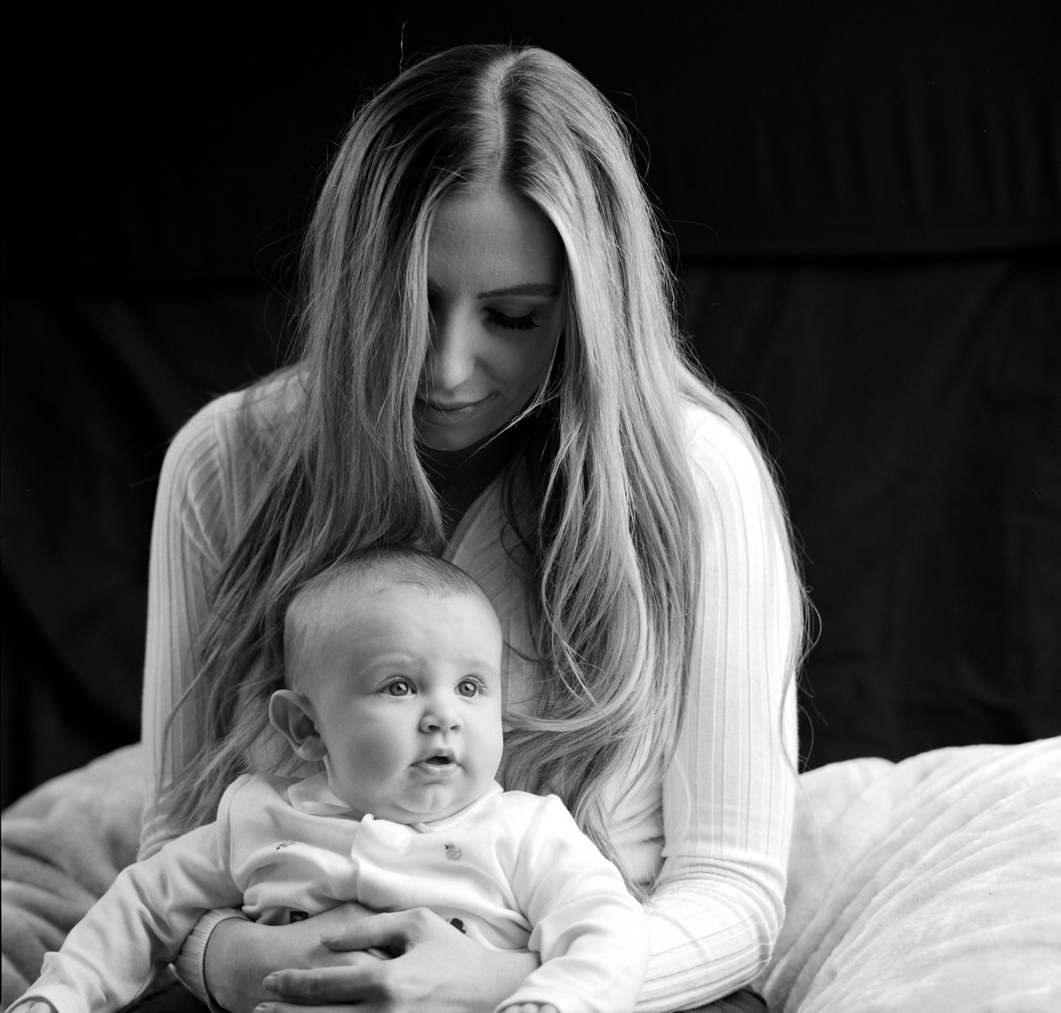 Baby Tommy with new mum Macey in his Mother and baby studio photoshoot in Derby