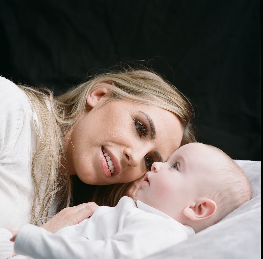 Baby Tommy with new mum Macey in his Mother and baby studio photoshoot in Derby