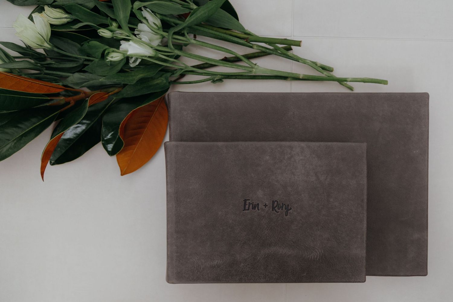 wedding album with smaller parent album