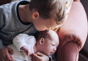 brother and sister newborn shoot