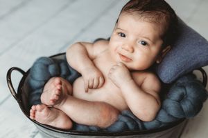 Posed newborn baby boy
