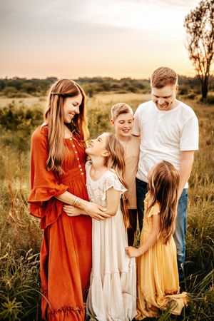 Kansas family in dresses