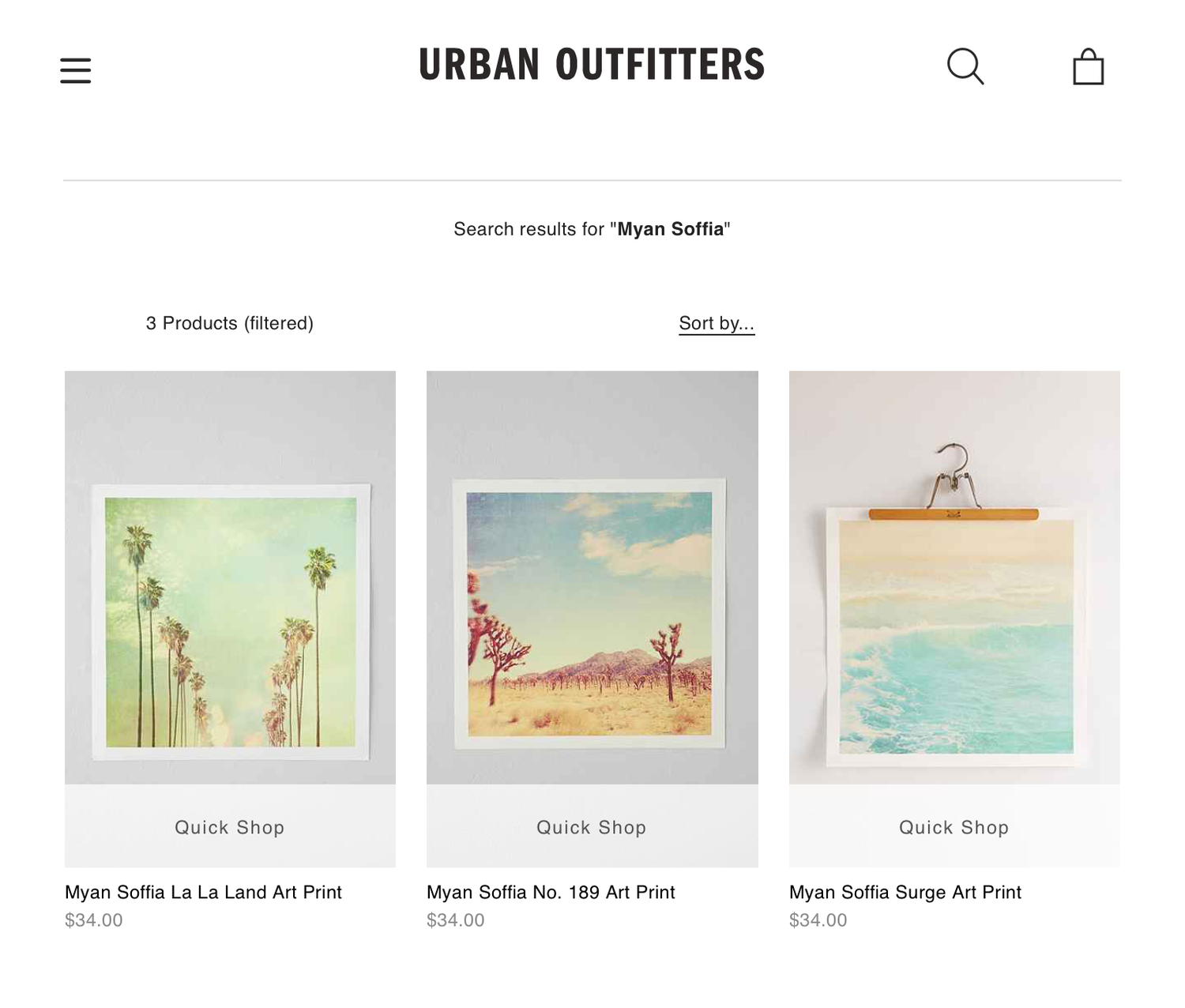 California prints for sale on Urban Outfitters