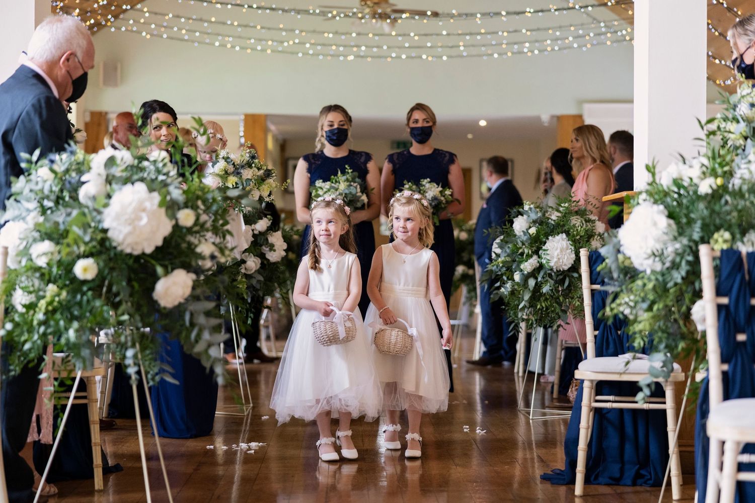 beautiful flower girls at wedding service Canada Lodge